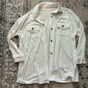 Pink Lily Oversized Button Up